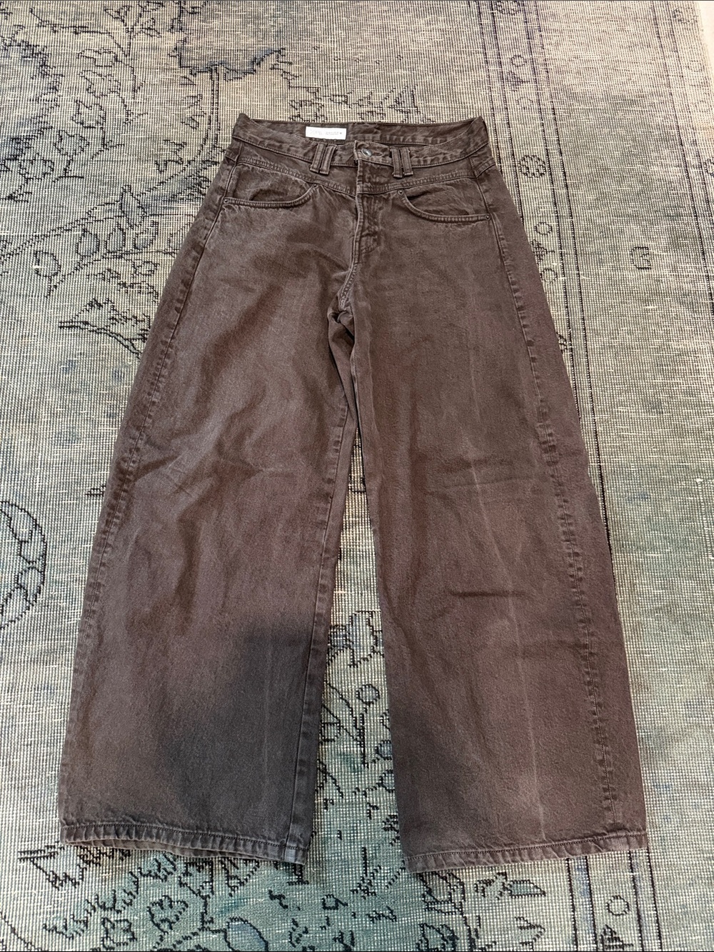 Zara Wide-Leg Chinos in Dark Brown